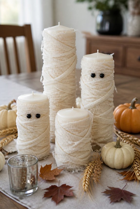 mummy candles centerpiece decorations