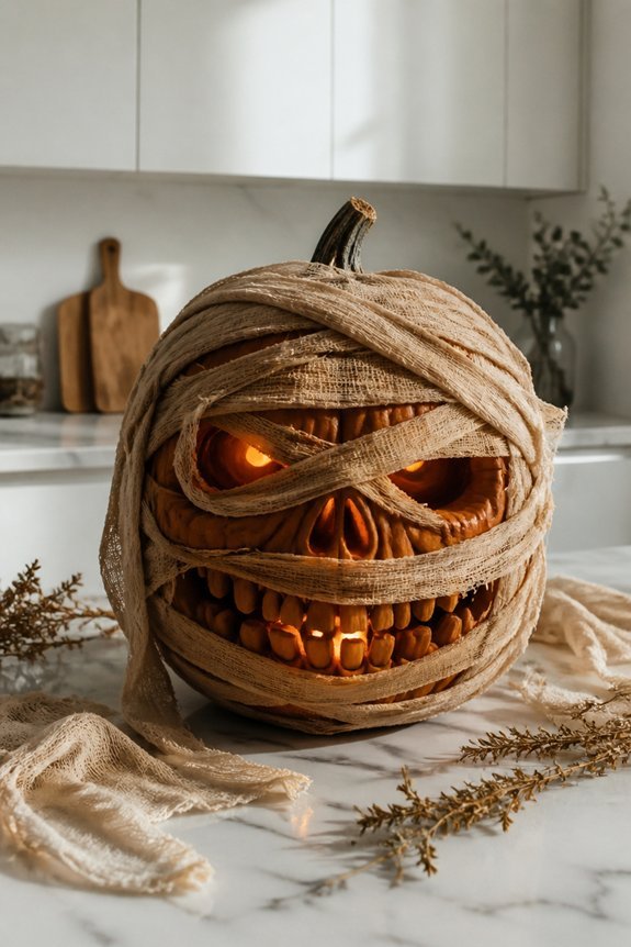 mummy inspired pumpkin carving technique