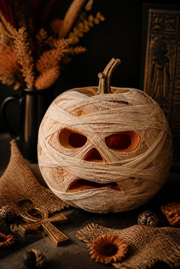 mummy pumpkin wrapping techniques