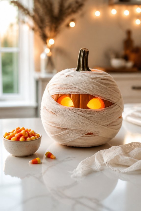 mummy wrap pumpkin design