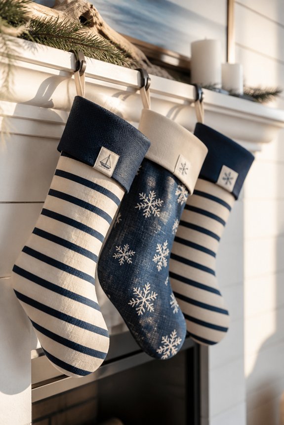 nautical themed holiday stockings