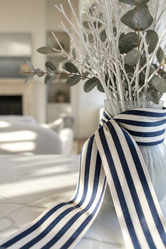 navy and white ribbon