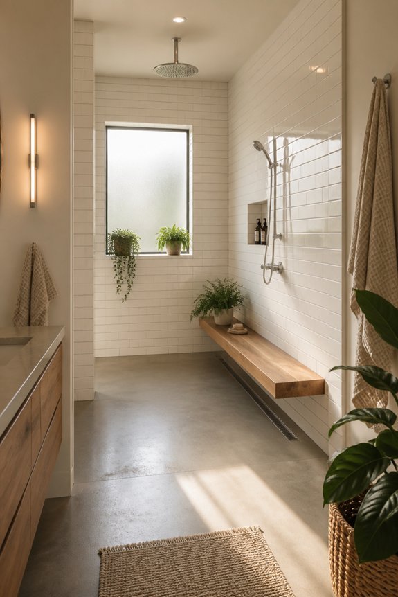 open concept shower designs