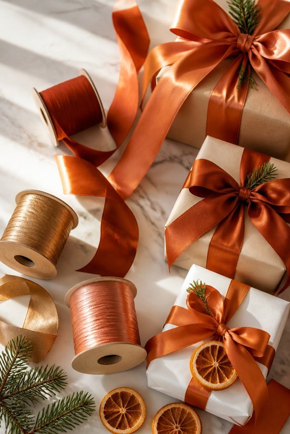orange bows and ribbons