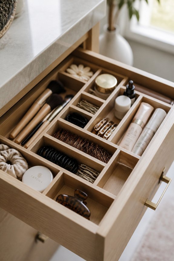 organize small bathroom items
