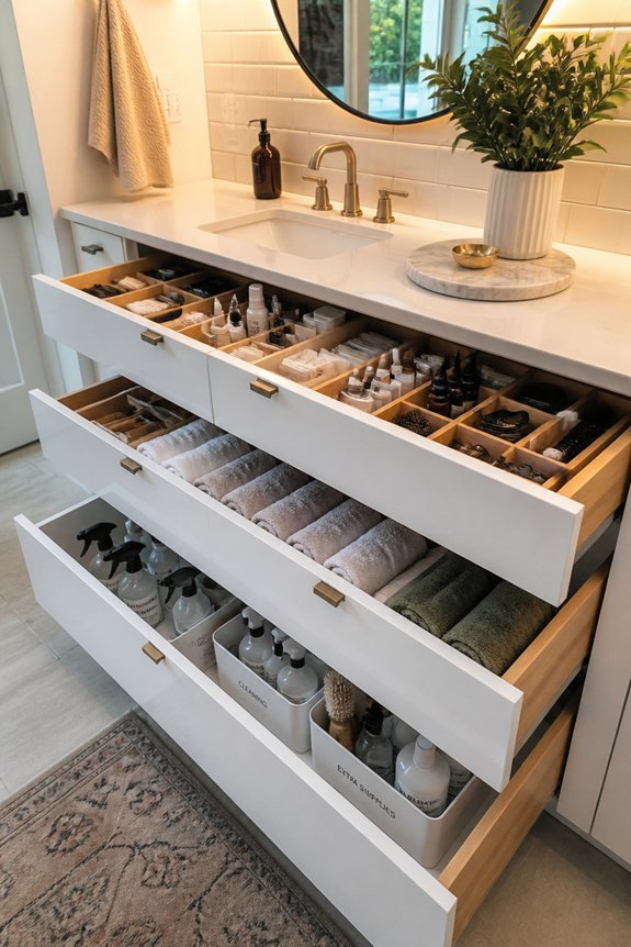 organized bathroom storage solutions