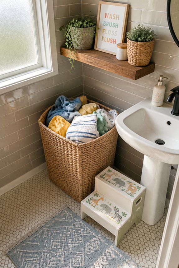 organized laundry routine setup