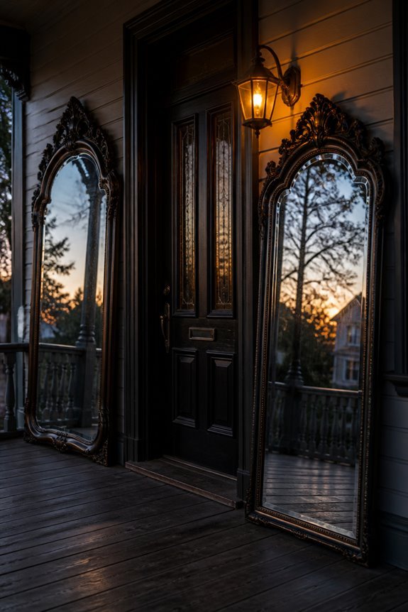 ornate mirrors amplify candlelight