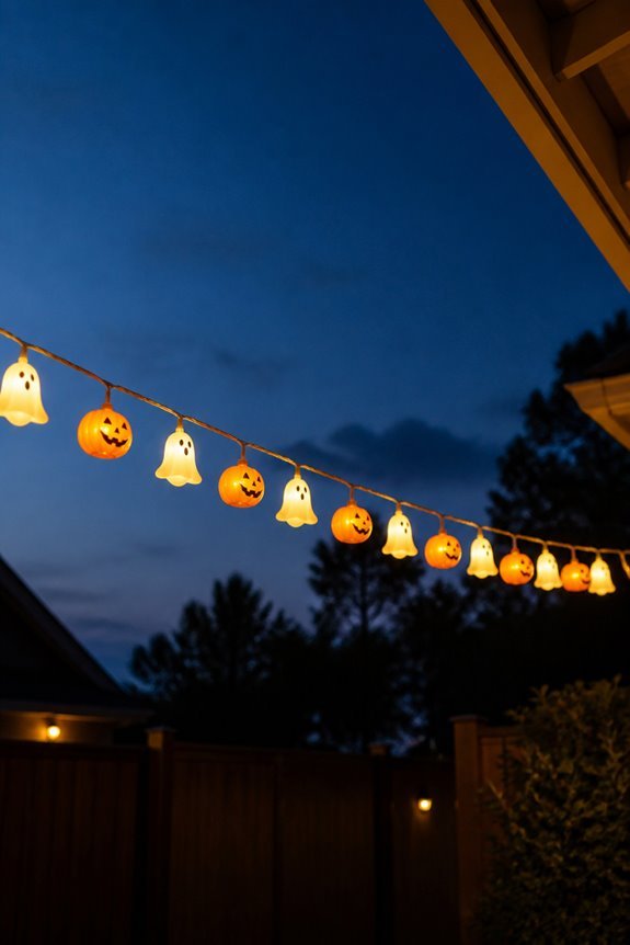 overhead ghost pumpkin lights