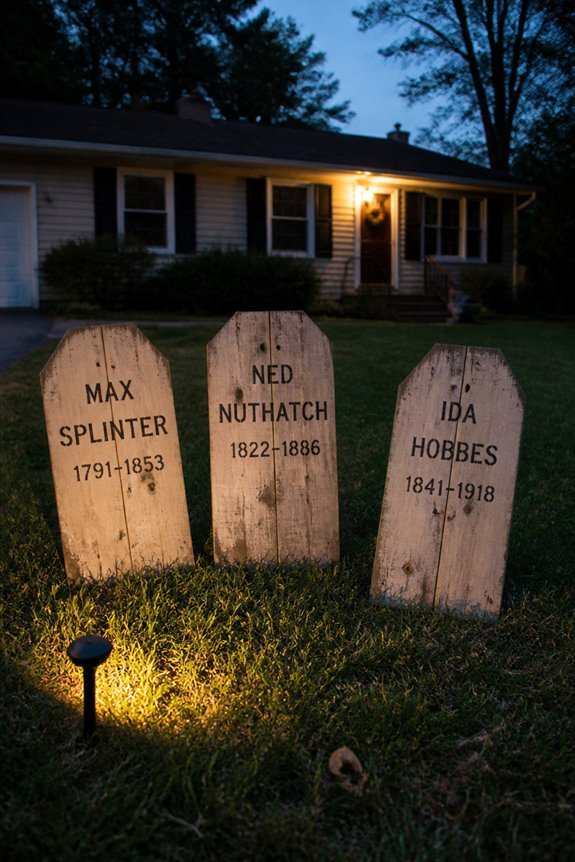 pallet made haunted gravestones
