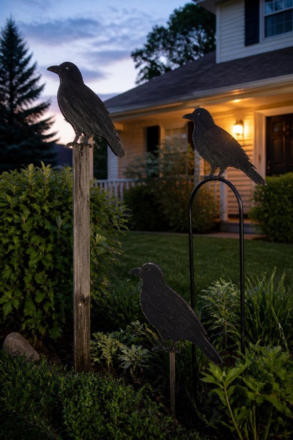 pallet wood crow silhouettes