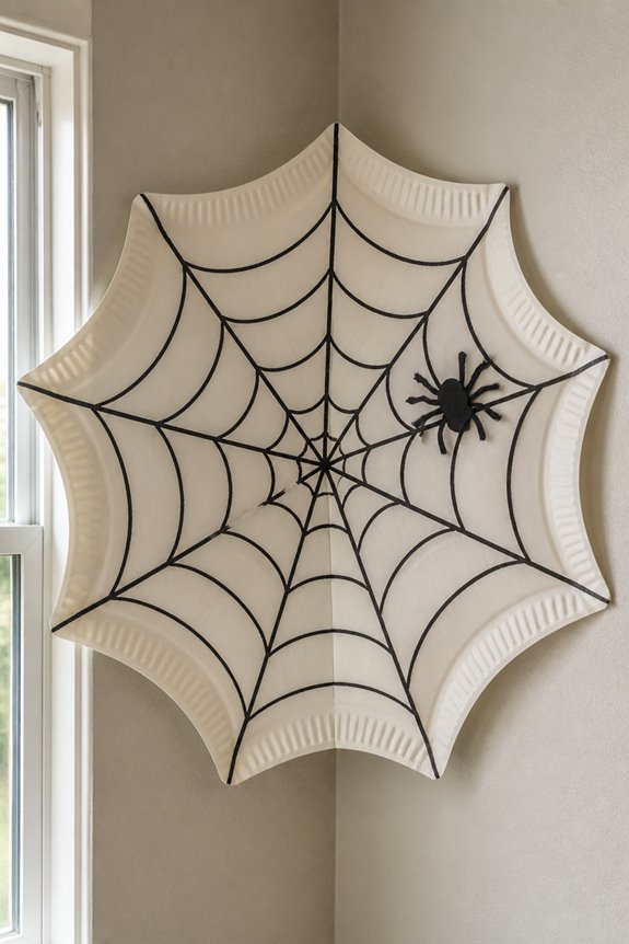 paper plate spider webs