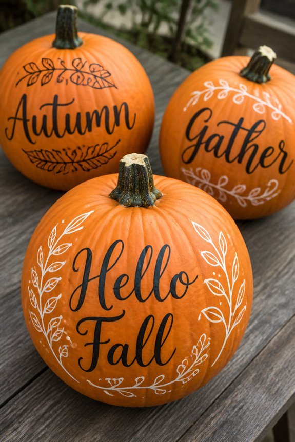 personalized decorative pumpkin calligraphy