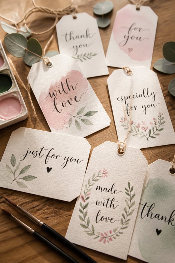 personalized hand lettered gift tags