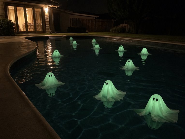phosphorescent ghost pool decorations