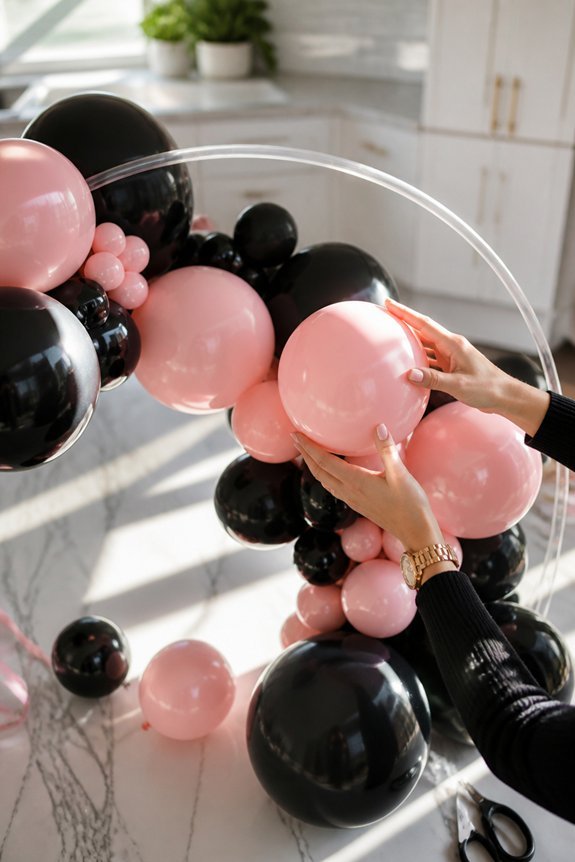 pink and black decorations