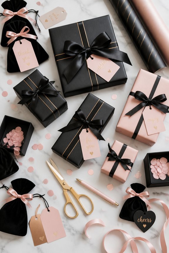 pink and black favors