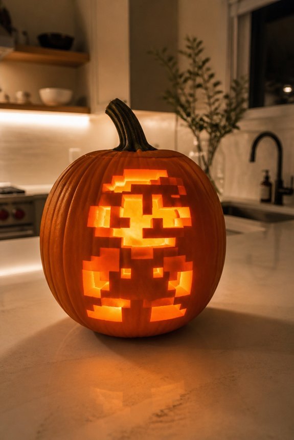pixel art pumpkin carving