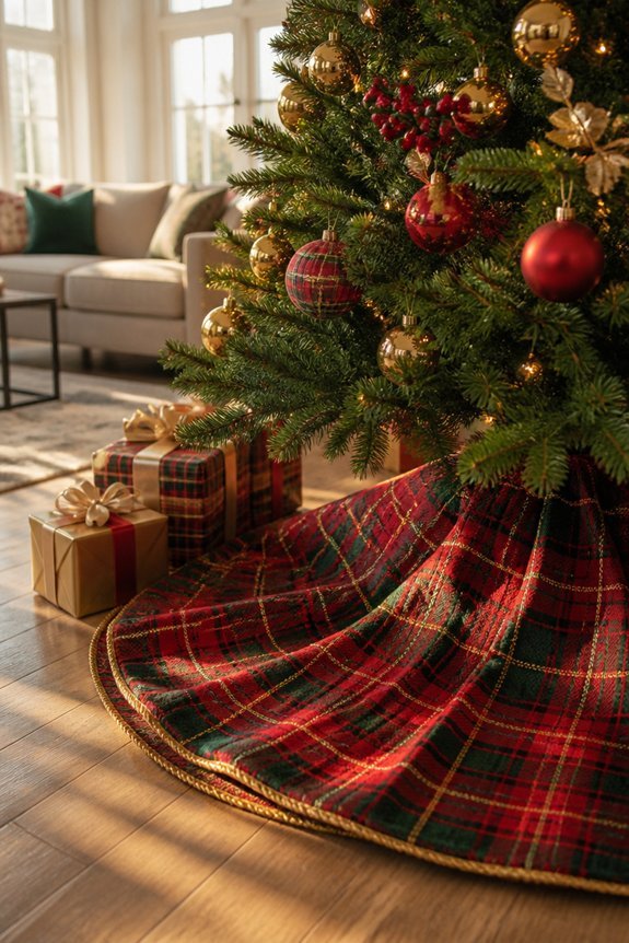 plaid tree skirts elegance