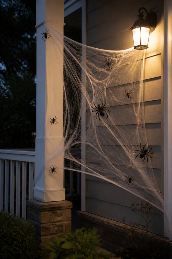 plastic spiders enhance webbing