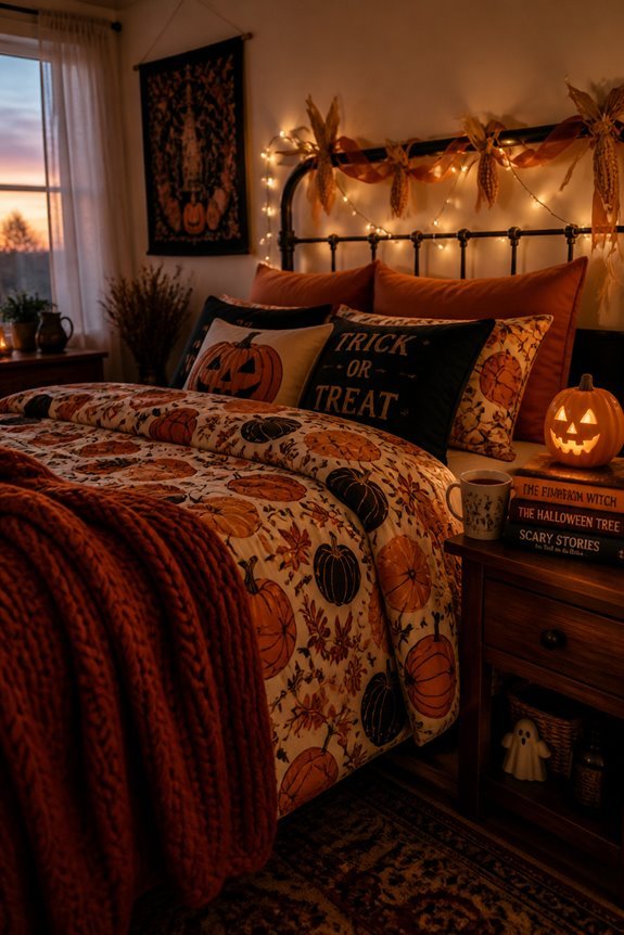 playful thematic halloween bedroom decor