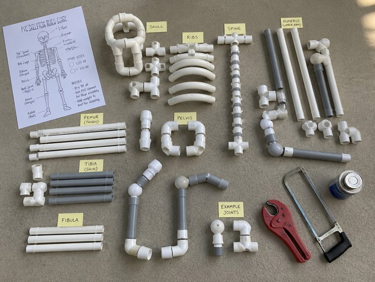 poseable pvc skeleton construction