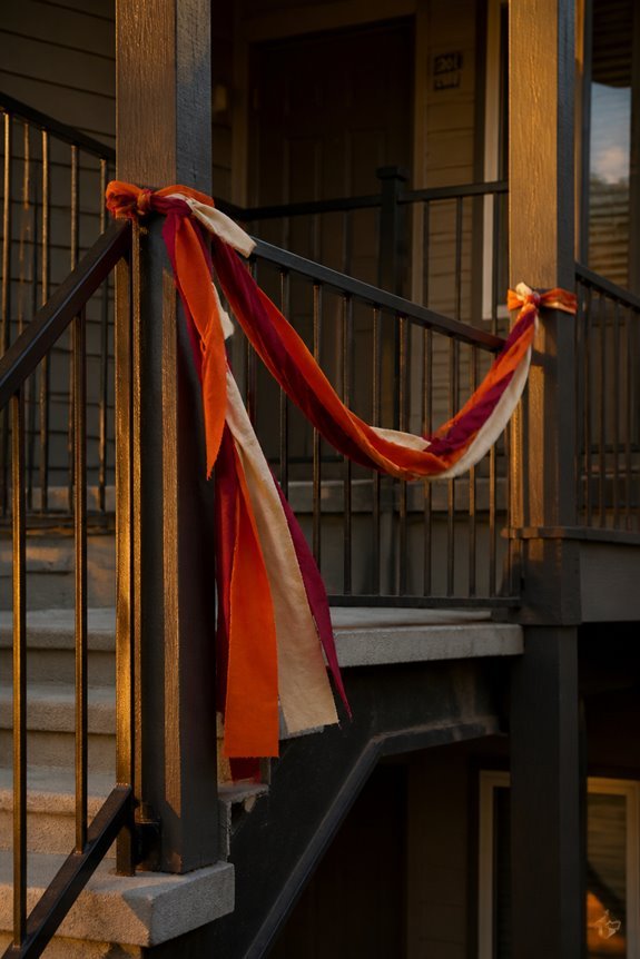rail friendly removable fabric garlands