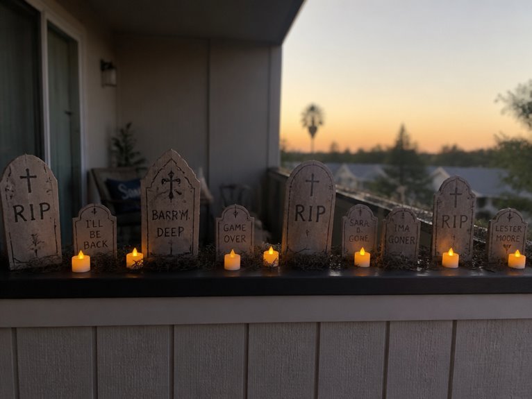 railing graveyard halloween decor