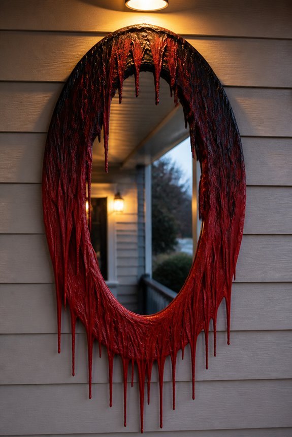 red liquid dripping frame