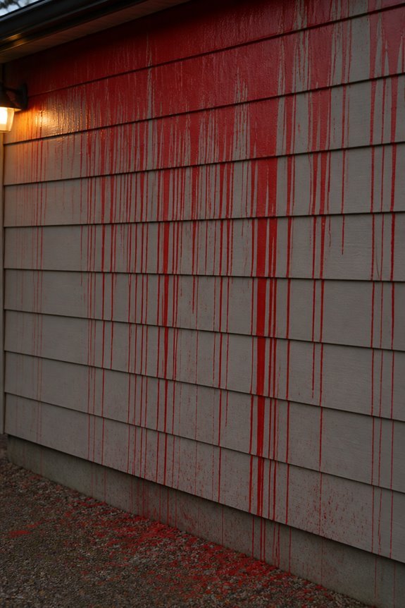 red paint drips downward