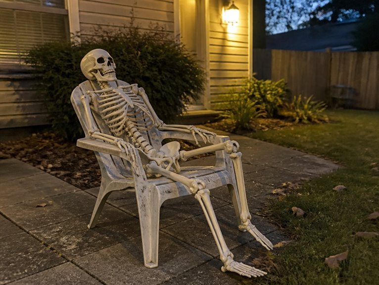 relaxed skeleton yard displays