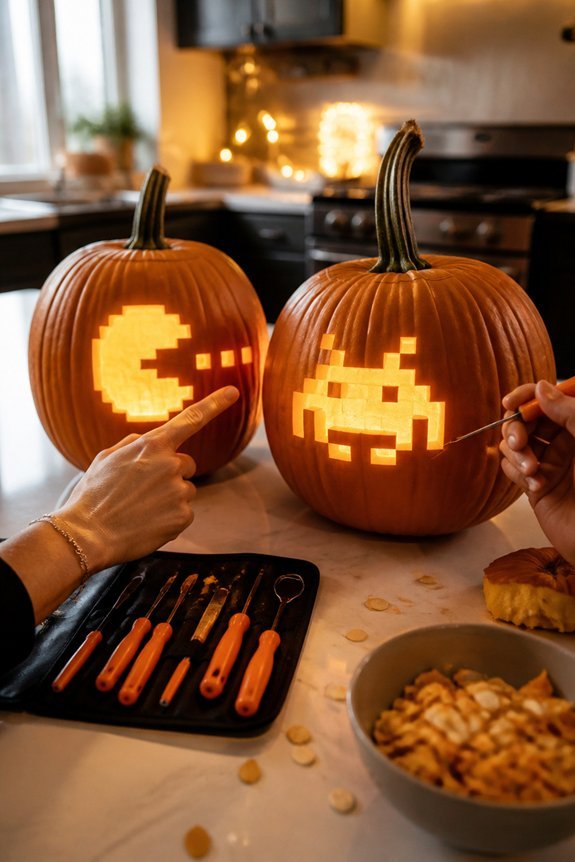 retro game character silhouettes