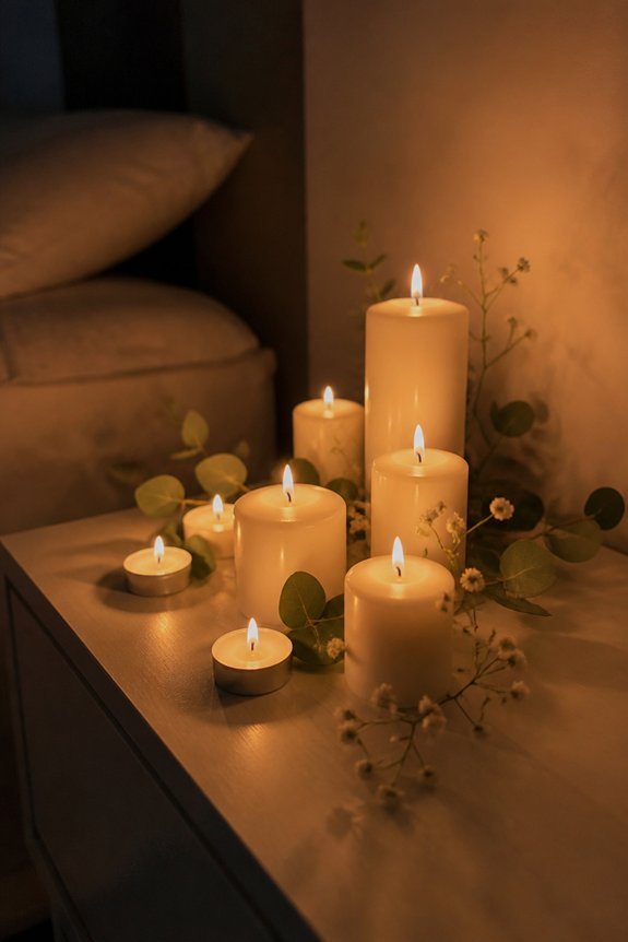 romantic candle arrangement ideas