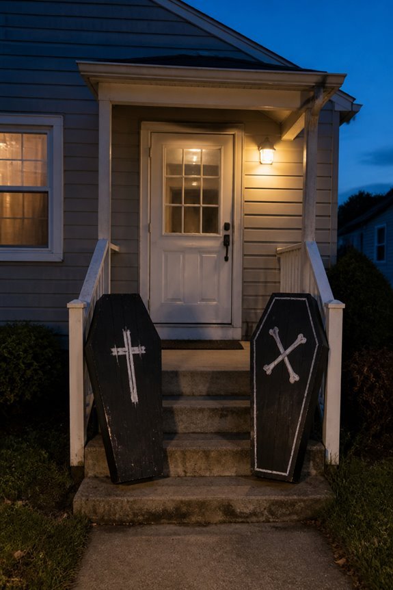 rustic coffin step decor