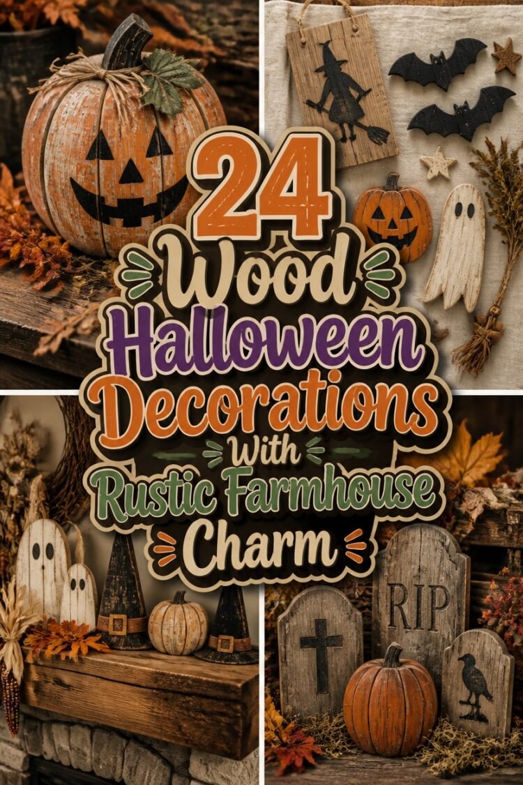 rustic wooden halloween decorations