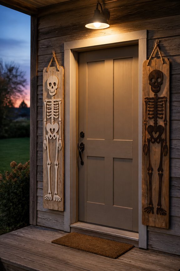 rustic wooden halloween door
