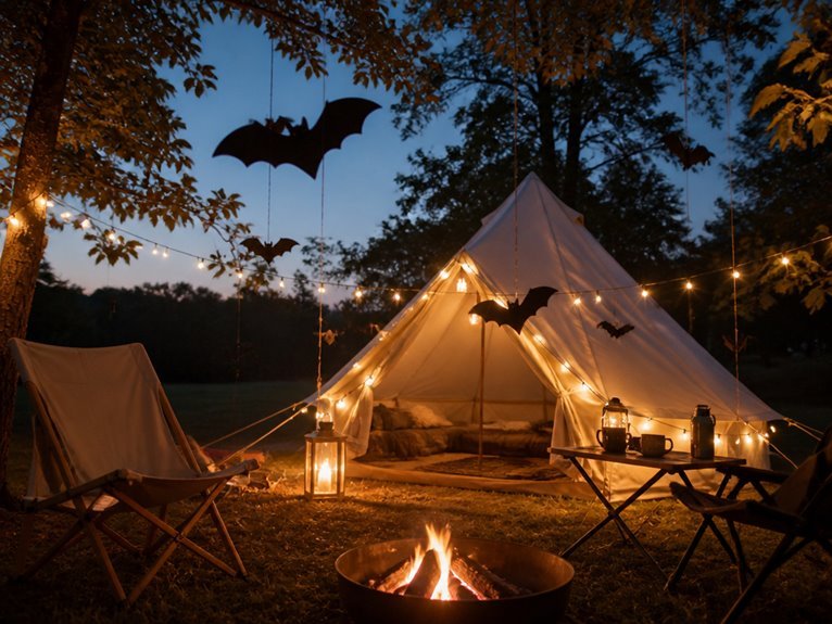 scattered paper bat decorations