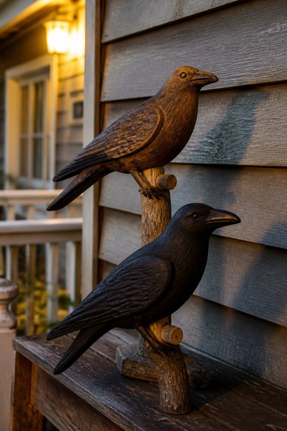 seasonal carved wooden decorations