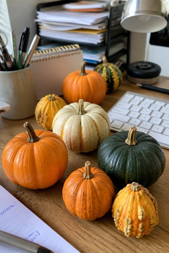 seasonal desk decor simplicity