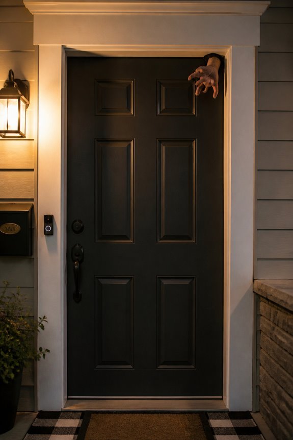 severed hand doorframe decoration