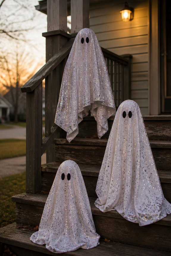 shimmering decorative ghost ornaments