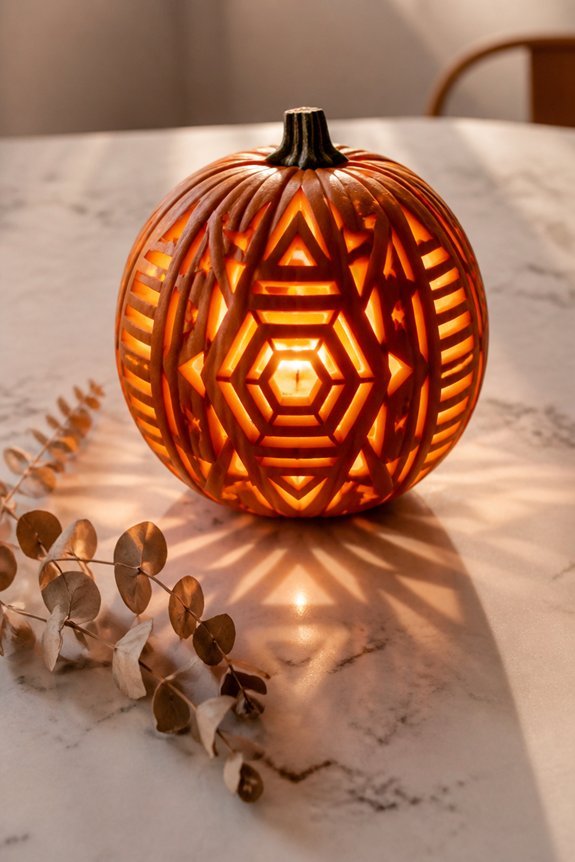 simple geometric pumpkin carvings