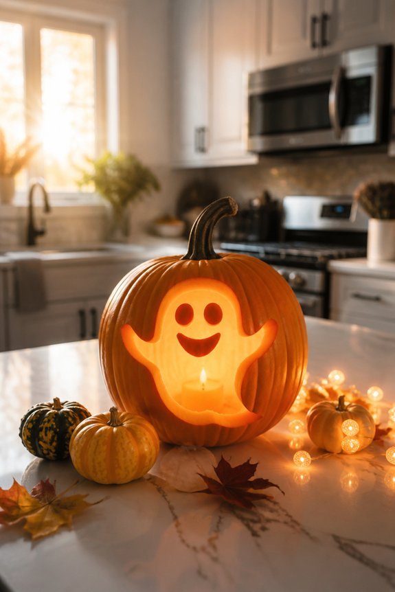 simple ghost pumpkin design