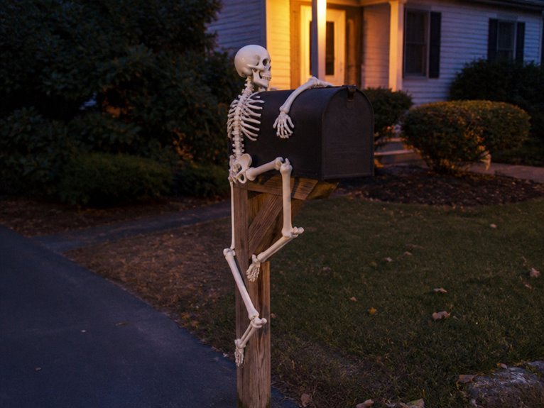 simple skeleton mailbox decoration