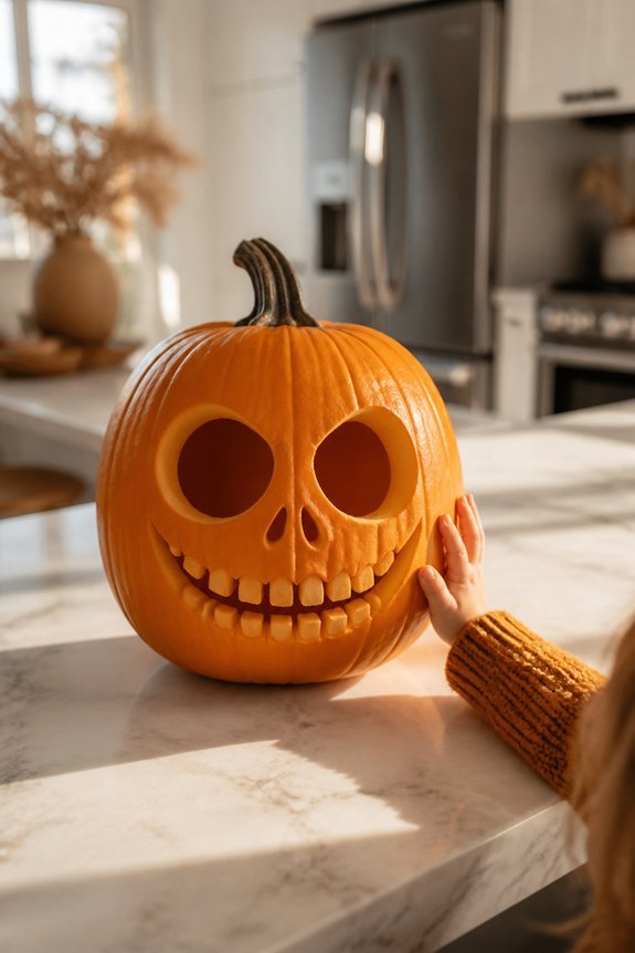 skeleton pumpkin carving guide