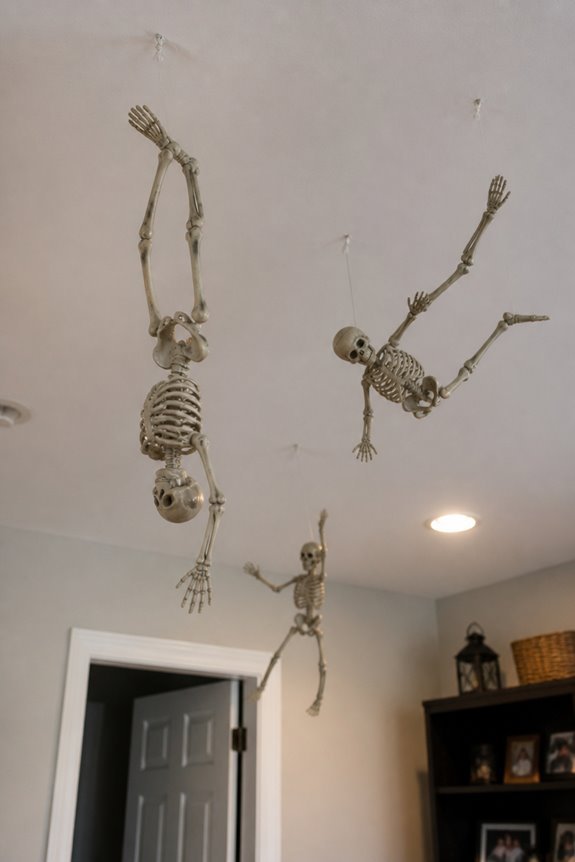 skeletons falling midair