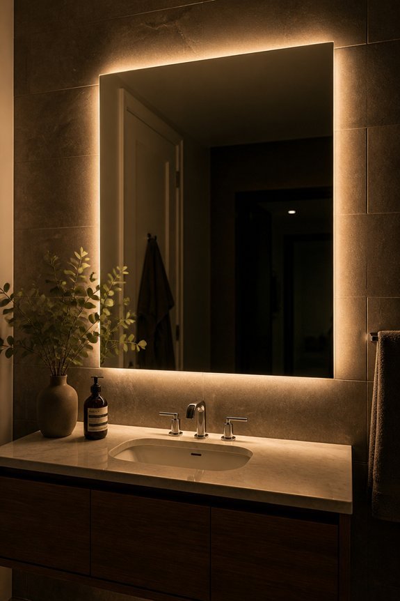 sleek illuminated bathroom mirrors