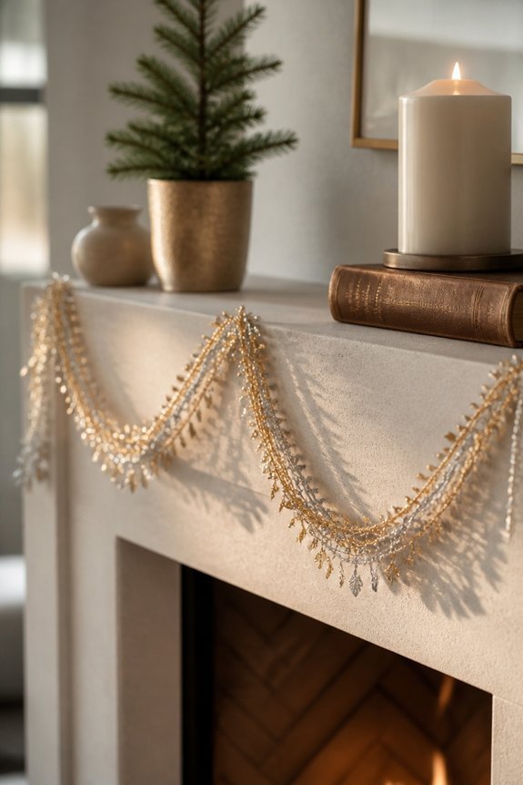 sleek metallic decorative strands