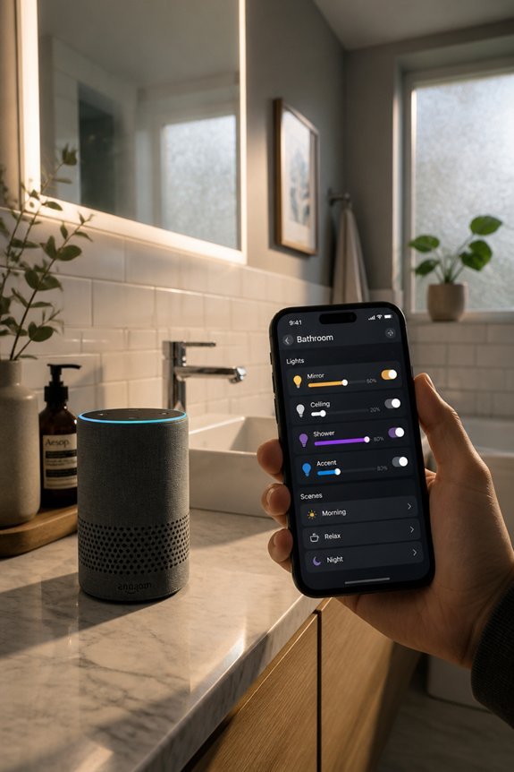 smartphone controlled bathroom lighting