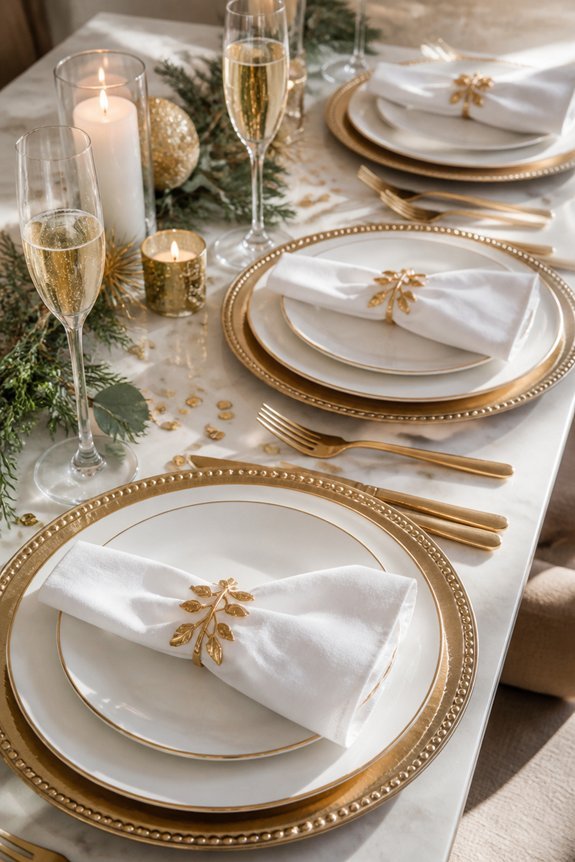 sophisticated gold and white